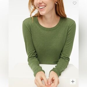 J. Crew utility green long sleeve girlfriend tee size L NWT